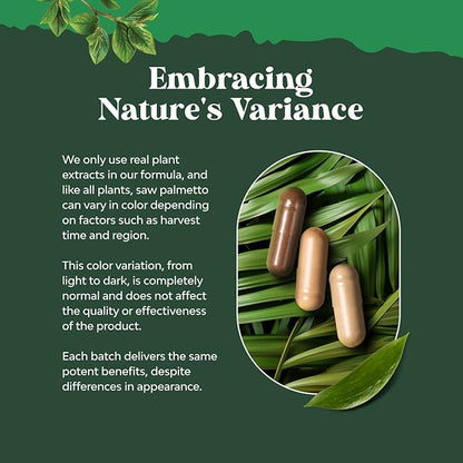 Extra Strength Saw Palmetto Extract - Advanced Herbal Complex for Hair Health and Urinary Support with Plant Sterols & Flavonoids - Potent Herbal Supplement with 500mg per Serving - 30 Capsules