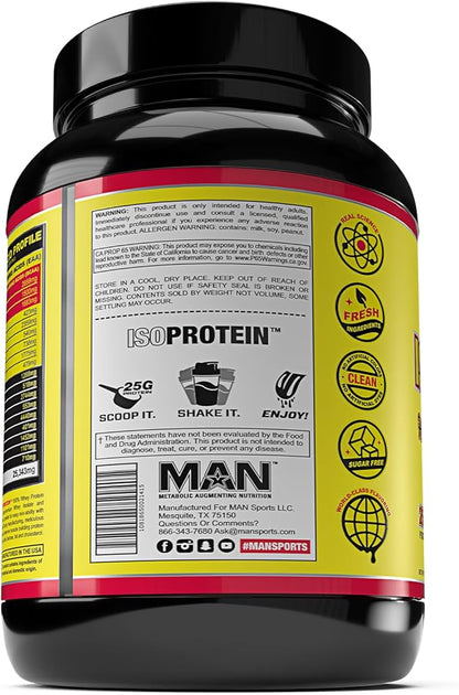 Man Sports ISO-Protein Hydrolyzed 100% Pure Whey Protein Isolate Powder, Vanilla Ice Cream, 1.32 Pounds (20 Days Supply)