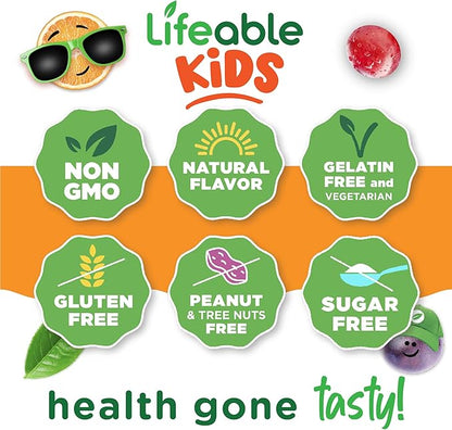 Lifeable Sugar Free Multivitamin Gummies | with Vitamin A, C, D, E, Niacin, B6, Folate, B12, Biotin, Pantothenic Acid, Iodine, Zinc | Great Tasting Adult Multivitamin Gummy | 90 Gummies