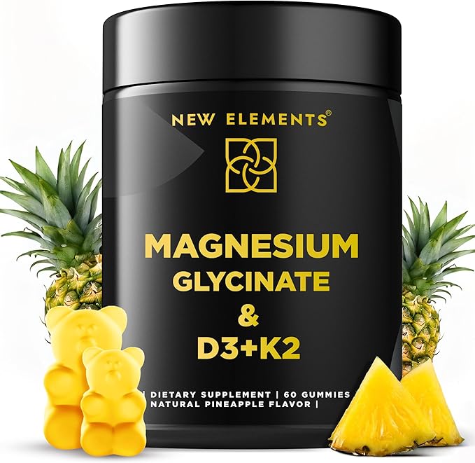 Calm Magnesium Glycinate Gummies 500mg with Vitamin D3 10000 IU and Vitamin K2 100mg - Magnesium Glycinate Supplement For Adults - Healthy Relaxation, Vegan, Non-GMO, Gluten-Free, Natural Grape Flavor