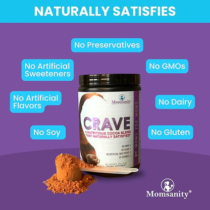 Crave Low Calorie, Low Carb Chocolate Powder to Satisfy Cravings Naturally + Delicious Recipe Guide PDF | 30 Servings