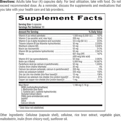 Country Life, Maxi-Hair Plus Biotin, Supports Healthy Hair, Skin and Nails, Daily Supplement, 120 ct