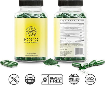 Think FOCO - Focus Supplement for Kids, Teens & Adults - Natural Focus in 30 Minutes - Brain Supplements for Memory and Attention - Vegan Vitamin, Gluten Free, Non GMO Vitamins