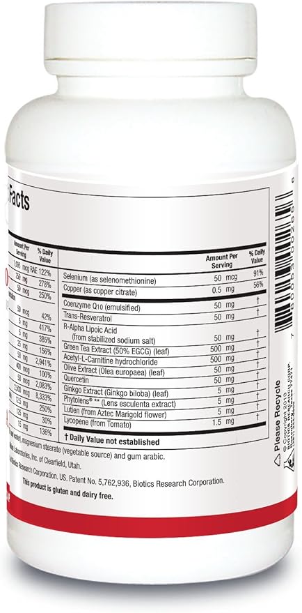 Biotics Research VasculoSirt®– Formulated with The Assistance of Mark Houston, MD, Cardiovascular and Healthy Support for Healthy Blood Flow Support, CoQ10, Resveratrol, ALA, Gingko - 150 Capsules