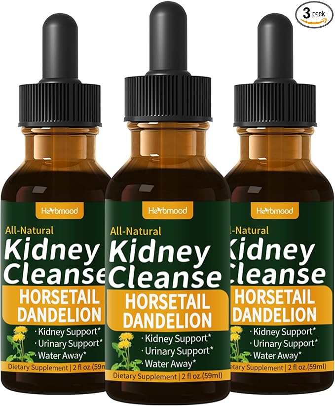 Kidney Cleanse Drops, Diente de Leon y Chanca Piedra for Kidney Stone, Cola de Caballo for Water Away & Edema Relief. Nature Herbal Extract Liquid for Kidney Cleanse Detox & Repair. 6oz