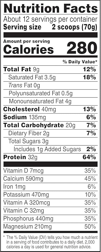 Muscle Milk Genuine Protein Powder, Chocolate, 1.93 Pounds, 12 Servings, 32g Protein, 3g Sugar, Calcium, Vitamins A, C & D, NSF Certified for Sport, Energizing Snack, Packaging May Vary