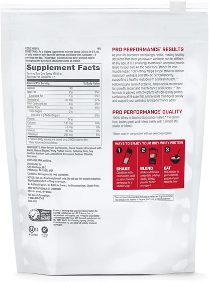 GNC Pro Performance 100% Whey Protein Powder | Supports Healthy Metabolism and Lean Muscle Recovery | Chocolate Supreme | 12 Servings
