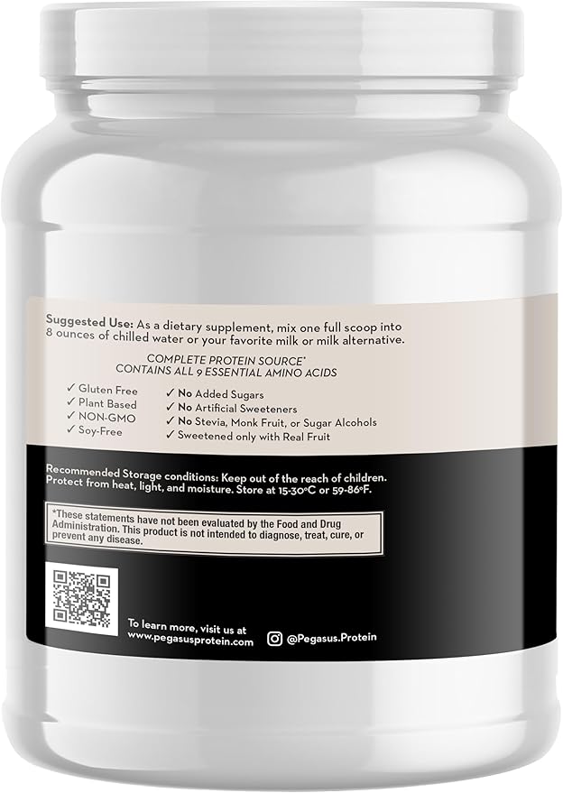 Only 4 Ingredients - No Stevia, No Monk Fruit, No Artificial Sweeteners - Strawberry Peanut Butter Protein Powder, All Natural, Sweetened with Berries (20g of Protein, 20 Servings)