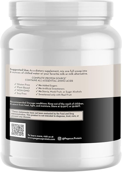 Only 4 Ingredients - No Stevia, No Monk Fruit, No Artificial Sweeteners - Strawberry Peanut Butter Protein Powder, All Natural, Sweetened with Berries (20g of Protein, 20 Servings)