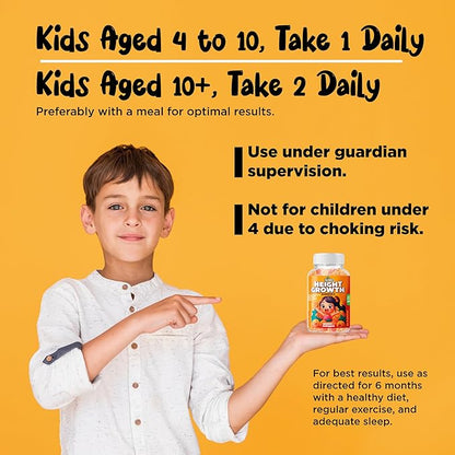 Height Growth Vitamins Supplement Gummies - Grow Taller for Teens Kids Boys Girls - Natural Height Increaser Maximizer Multivitamin