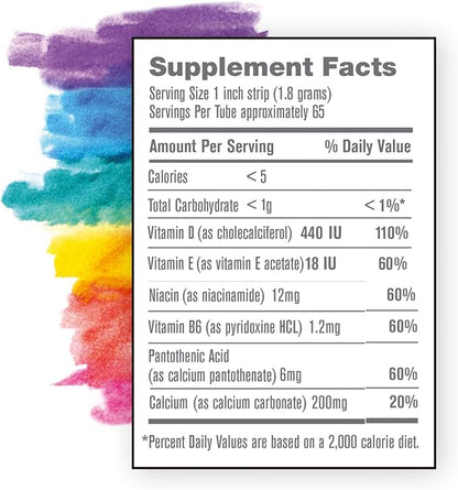 Kids Toothpaste with Daily Multivitamins B3, B5, B6, D, E, Xylitol, Calcium, Fluoride Free, Fresh Breath, Fights Tarter, Anti-Cavity, Safe to Swallow, 4.1oz, Bubble Gum Flavor, 2-Pack