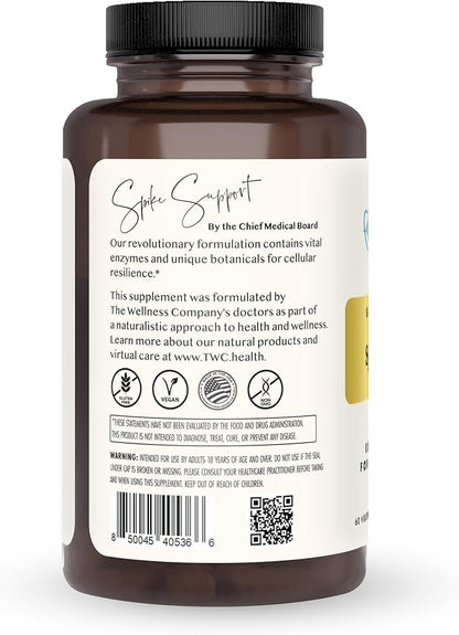 The Wellness Company Spike Support | 60 ct (1 Month Supply) | with Nattokinase, A Proteolytic Enzyme for Fibrinolytic (Anti-Clotting) | Non-GMO, Vegan, Gluten Free | for Year-Round Immune Support