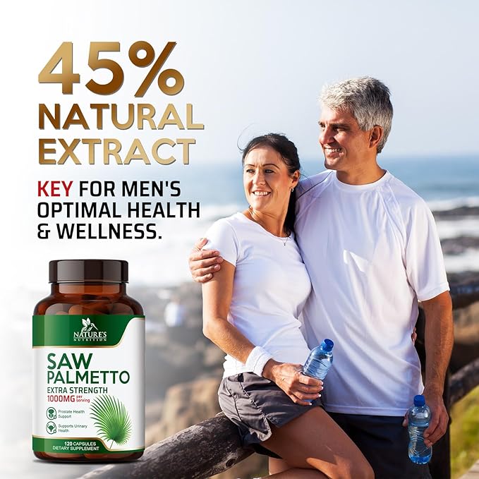 Saw Palmetto Extract Prostate Supplement - 1000 MG Saw Palmetto Supplement, Nature's Prostate Support Supplement for Men Health Support, Men's Prostate Urinary Health Support Supplement - 120 Capsules