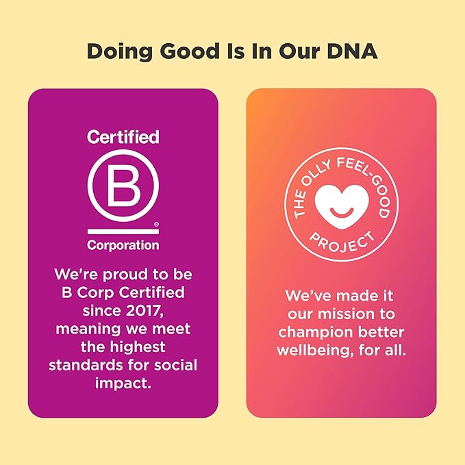 OLLY Daily Energy Gummy, Caffeine Free, Vitamin B12, CoQ10, Goji Berry, Adult Chewable Supplement, Tropical Flavor - 60 Count