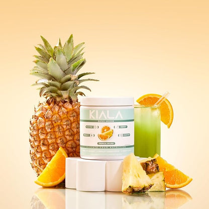 Kiala Nutrition Super Greens, Organic Greens Powder with Spirulina & Chlorella for Digestion, Gut Health, Immunity & Energy, Gluten Free, Vegan, Daily Support for Women, Tropical Splash, 30 Servings