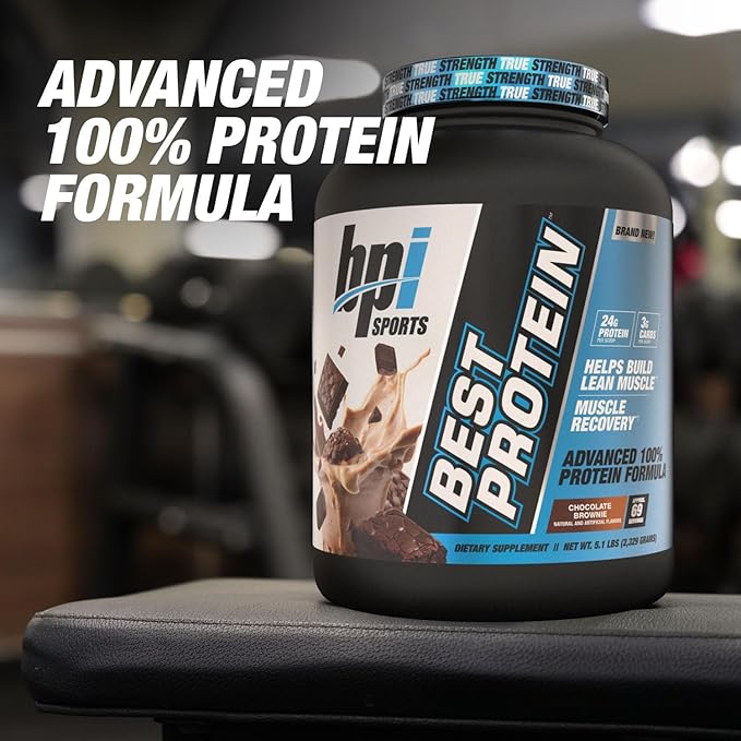 BPI Sports Best Protein – 100% Whey Protein Blend – Muscle Growth, Recovery, Meal Replacement – No Maltodextrin, No Fillers – Gluten Free – for Men & Women – Chocolate Brownie – 5.1 Pounds