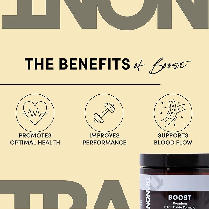 Tranont Boost - Advanced Nitric Oxide Supplements for Women & Men. Peak Performance, Energy, & Focus - Nitric Oxide, L-Arginine, Antioxidants for Improved Mental Clarity & Strong Muscles - 60 Capsules