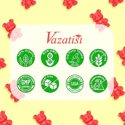 Calcium Gummies with Magnesium, Zinc, Vitamin D3 & B12, Calcium Supplements for Women Men, Support Bone, Muscle and Immunity, 60 Vegan Raspberry Flavor Gummies