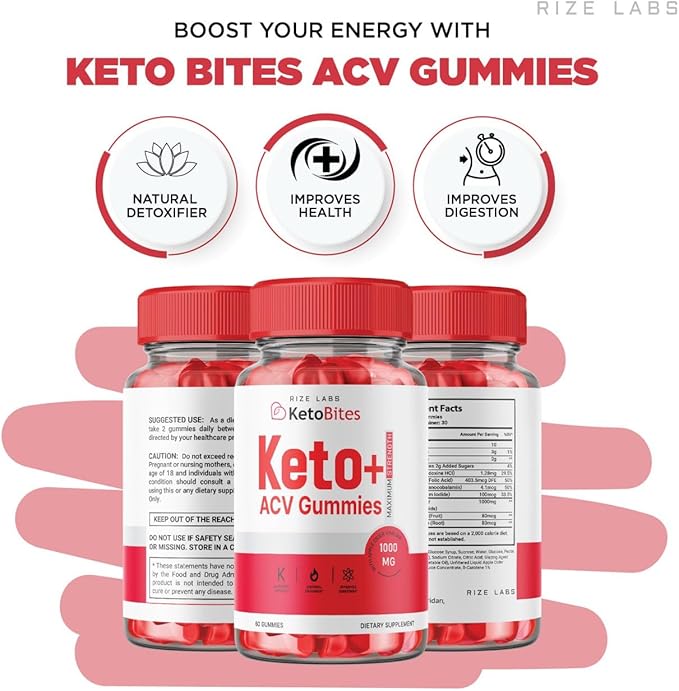 Keto Bites ACV Gummies, All Natural Keto ACV Gummies for Advanced Weight Loss, KetoBites Gummy, Apple Cider Vinegar Supplement, Official Keto + ACV Reviews (60 Gummies)