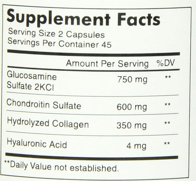 MASON NATURAL Glucosamine Chondroitin, Dietary Supplement Supports Joint, Bone & Cartilage Health, Promotes Flexibility and Helps Provide Pain Relief for Stiff Joints, White, 90 Count
