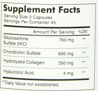 MASON NATURAL Glucosamine Chondroitin, Dietary Supplement Supports Joint, Bone & Cartilage Health, Promotes Flexibility and Helps Provide Pain Relief for Stiff Joints, White, 90 Count