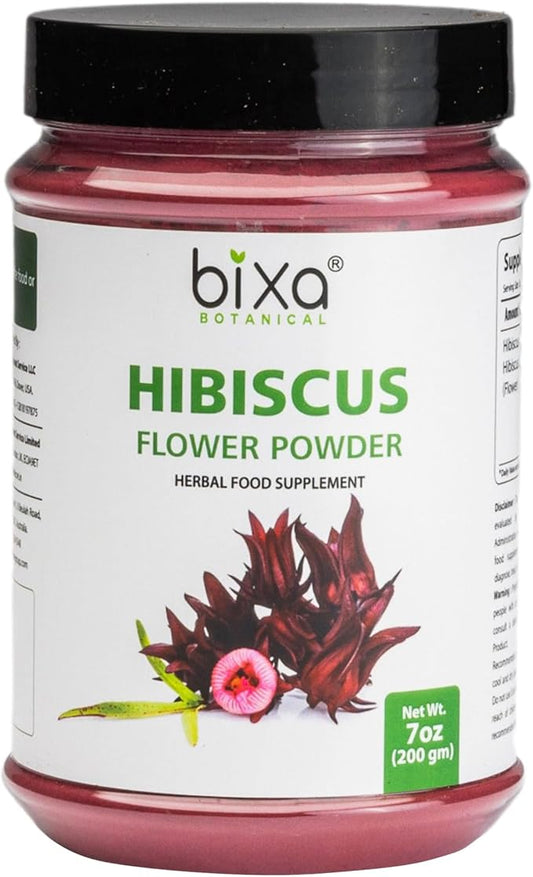 bixa BOTANICAL Hibiscus Powder (Hibiscus Rosa Sinensis) Ayurvedic Natural Herbal Supplement | Natural Coolant and Refrigerant | Steam Treated (7 Ounce Count (Pack of 1))