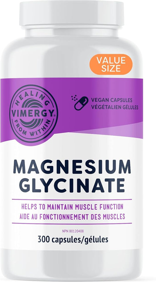 Vimergy Magnesium Glycinate, 150 Servings with Turmeric & Ginger - Promotes Relaxation & Sleep – Supports Bone, Muscle & Heart Health - Gluten-Free, Kosher, Vegan & Paleo Friendly, Capsule