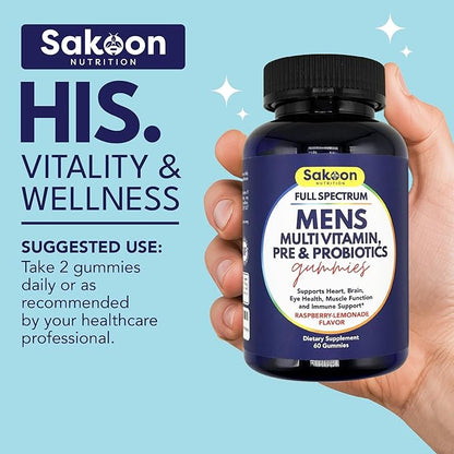 Sakoon nutrition Men's Multivitamin Gummies with Probiotics and Prebiotics