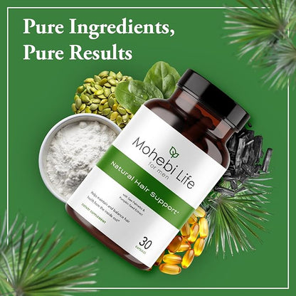 Hair Growth Supplement Formula for Men, Saw Palmetto, Pumpkin Seed Oil Capsules with Biotin, Zinc, and more - 30 Capsules.