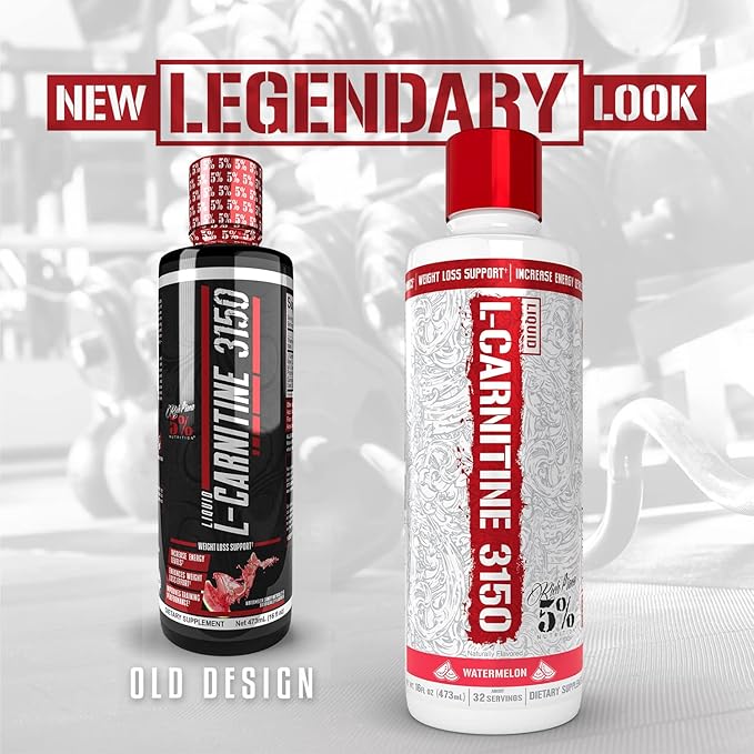 5% Nutrition Rich Piana Liquid L-Carnitine 3150 | Premium 4 Source Blend + GBB, The Super Carnitine (Watermelon Candy)