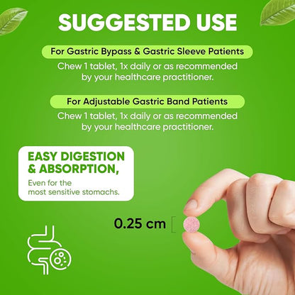 BariSlim Vitamin B12 Plus Tablets - Bariatric Formulated for Post Weight Loss Surgery, Including Gastric Bypass & Gastric Sleeve - Supports Energy Levels & Overall Health | Cherry Flavor