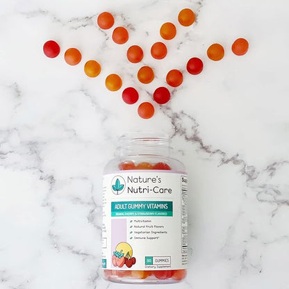 Nature's Nutri-Care Gummy Vitamins - Multivitamins for Women, Mens Multivitamin Gummies, Chewable Vitamin for Adults, Women’s & Men’s Multi Supplements, Natural Vegetarian Gummy, Made in USA