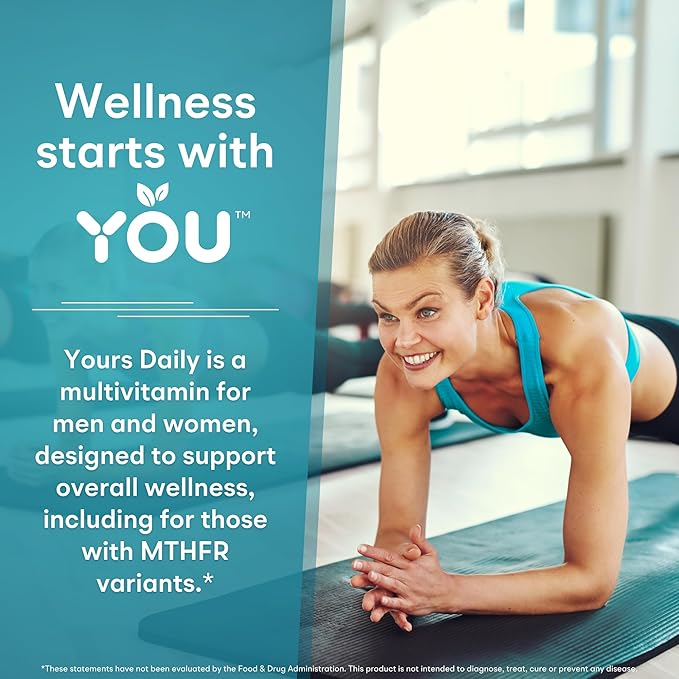 Methylated Multivitamin - Yours Daily Iron-Free Multi for Men and Women - MTHFR Supplement with Methyl B12, Methylfolate (5-MTHF), CoQ10 for Energy, Heart and Mood Support - 60 Capsules