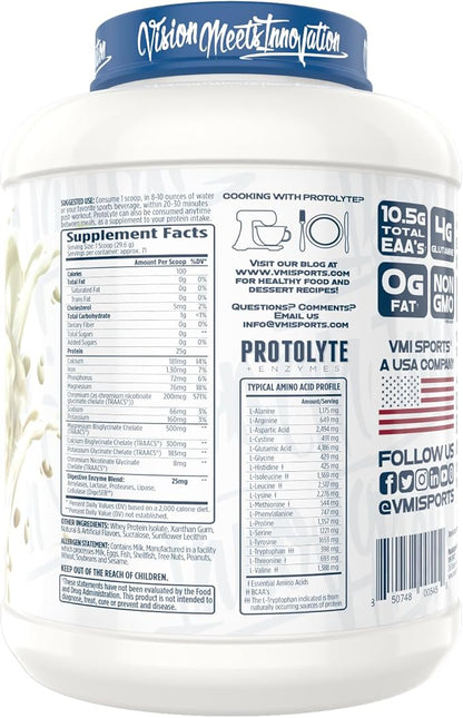 VMI Sports ProtoLyte Whey Isolate Protein Powder, Vanilla Cake Batter, 4.6 lbs