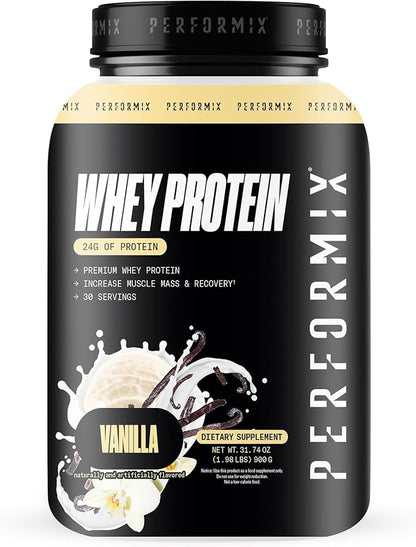 PERFORMIX - Whey Protein Isolate Blend - 24g of Protein - 5.4g of BCAAs - 110 Calories - Muscle Building & Post Workout Recovery - 100% Whey Protein Powder - 1.98 lbs - 30 Servings - Vanilla