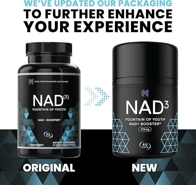 HPN NAD+ Booster (NAD3), Anti Aging Cell Booster, NRF2 Activator, Nicotinamide Riboside Alternative, NAD Supplement Natural Energy, Longevity, and Cellular Health, 312 Mg per Serving (1 Month Supply)