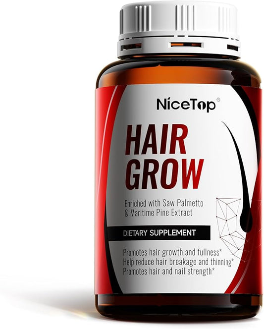 Hair Growth Supplement, Hair Care Support for Strength, Thickness Growth, with Biotin, Vitamin A, C, E, Zinc, 60 Capsules