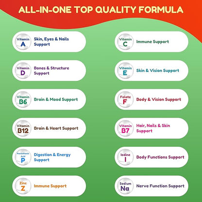 Halal Multivitamin Gummies for Women & Men | Immune & Overall Wellness | 90 Delicious Gummy Vitamins (45-Day Supply). Non-GMO & Vegetarian Essential Halal Vitamins w/ Folate, Zinc, B12, Biotin & More