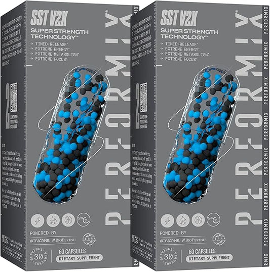 PERFORMIX - SST V2X - Pre Workout - 300 mg Caffeine - Energy Supplements - No Crash - Thermogenic - Nootropic - Timed-Release for All Day Focus, Mood & Energy Boost - Men & Women - 120 Capsules