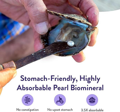 Marine Calcium Bone Density Supplement, 3.5X Absorbable Pearl Calcium & Icelandic Marine Algae, with Magnesium, Vitamin D3 K2 & More, Organic, Holistic Alternative, Astronaut Endorsed - 30 Days Supply