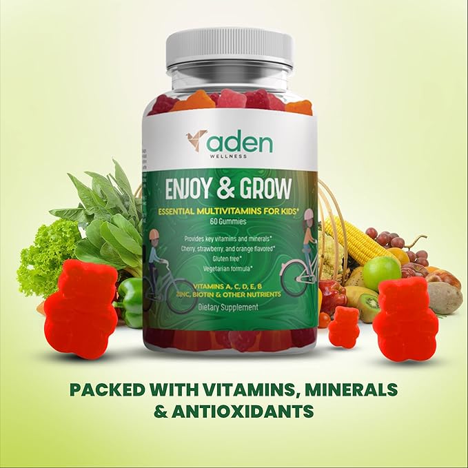 Multi B Vitamin Gummies for Kids - with B-Complex B6 B12 B9 (Folate) B7 (Biotin) B5 (Pantothenic Acid), A, C, D, E, Zinc, Iodine, Inositol – Energy, Nervous System, Immunity Support