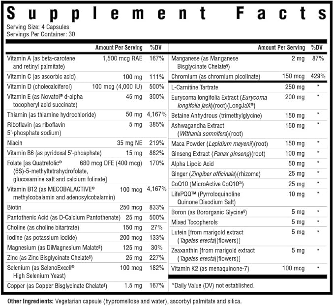 Seeking Health Optimal Man Multivitamin - Supplement with Zinc, Active Folate, & Alpha-Lipoic Acid - Multivitamin Supports Energy & Brain Health - Support Healthy Aging & Men's Health - 30 Servings