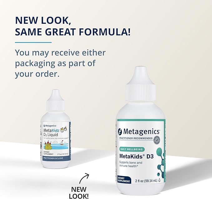 Metagenics MetaKids Vitamin D3 1000 IU Liquid Vitamin D Supplement to Help Support Bone and Immune Health - 2 fl oz, 2,275 Servings