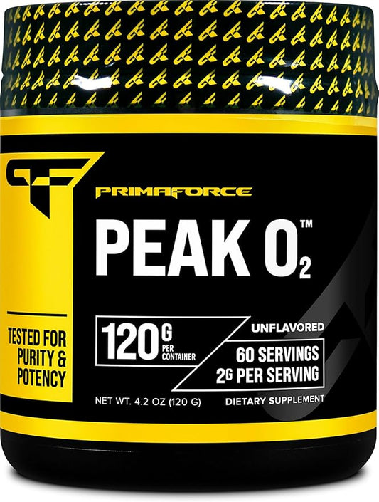 PrimaForce Peak O2 Workout Supplement, 120 grams - Proprietary Blend, Non-GMO, Vegan and Gluten Free