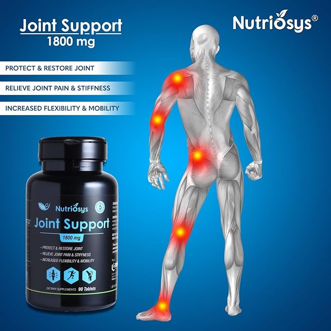 Joint Support 1800mg 90 Tablets, Dietary Supplement for Healthy System, Vitamin Tablets for Men, Women and Adults, Multivitamins Tablets for Joint & Bone Support, Vitamin Supplements.