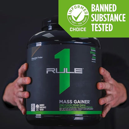 Rule One Proteins, R1 Mass Gainer - Cookies & Crème, High-Calorie Weight Gain Formula with 1,220+ Calories, 250g+ Complex Carb Blend, 40g All-Whey Protein, 8g Fat Per Serving, 6 Pounds, 8 Servings