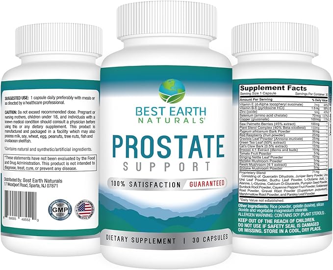 Best Earth Naturals Prostate Support Supplement for Men - Prostate Support - 30 Day Supply