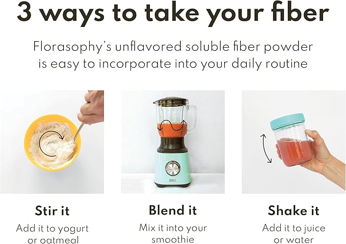 Daily Fix Organic Soluble Fiber Supplement for Digestive Gut Health, Gluten Free Vegan Soluble Prebiotic Powder, One Month Supply