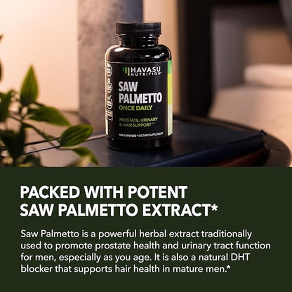 Saw Palmetto For Men Prostate Supplement - Prostate Support Supplement for Men's Health - Potent Saw Palmetto for DHT, Urinary and Prostate Health - Over 6 Month Supply Saw Palmetto Supplement
