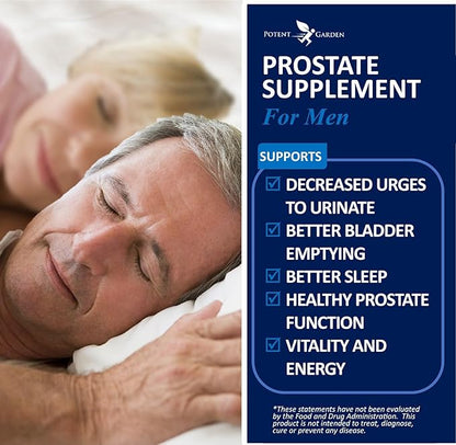 Potent Garden Prostate Support 33 Herbs Including Beta Sitosterol, Pygeum and Saw Palmetto for Men Prostate Health Supplements for Men, 90 Caps